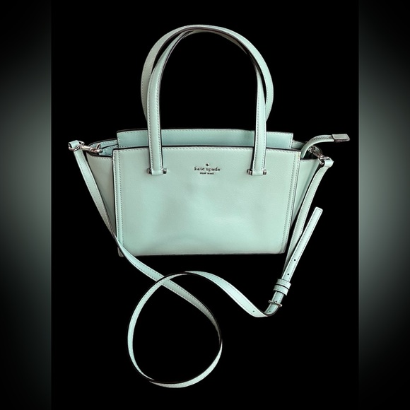 Hostess Pick ☄️🥳 Kate Spade Mint Green Satchel Crossbody Silver Color Hardware - Picture 3 of 13